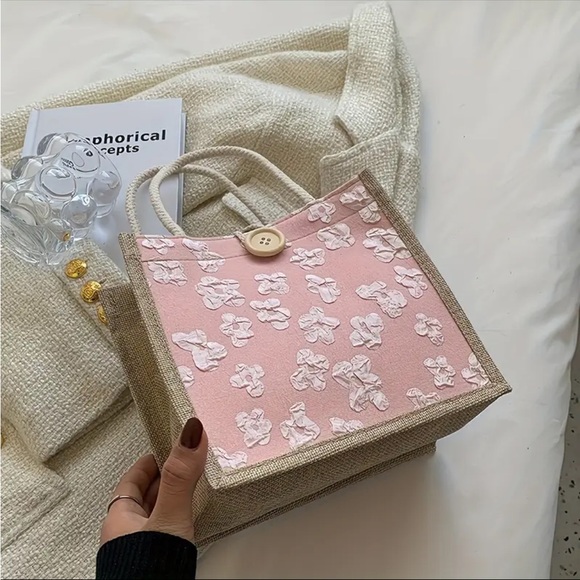 Pink Floral Tote Bag - Picture 4 of 5